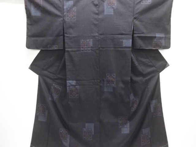 JAPANESE KIMONO / UNUSED YUKI TSUMUGI / ISHIGE / WOVEN FLOWER